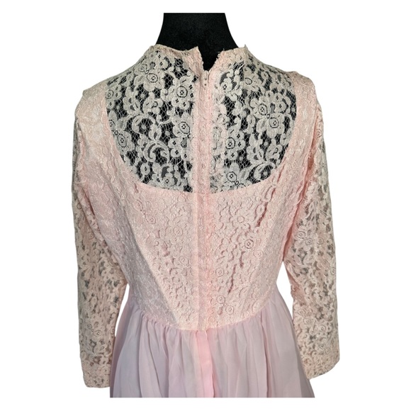 Vintage 1950s Lace Pink Dress Sheer Slip Union ILGWU - Picture 3 of 5